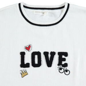 Júnior - Jersey fino con inscripción de rizo y bordados  Main Júnior - Jersey fino con inscripción de rizo y bordados