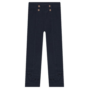 Jegging de punto milano de estilo oficial con botones de fantasía 