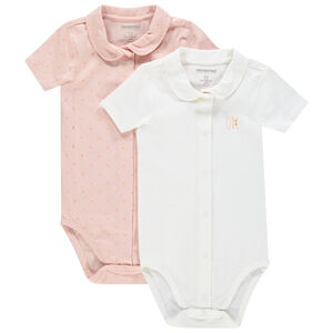 Lot de 2 bodies manches courtes col Claudine 