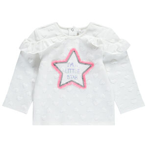 Sudadera de felpa con corazones de jacquard y dibujos de lentejuelas  Main Sudadera de felpa con corazones de jacquard y dibujos de lentejuelas