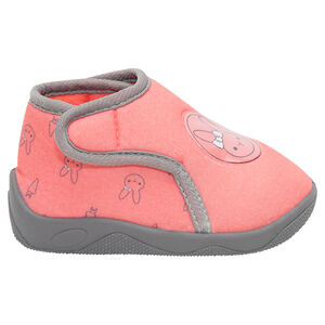 Zapatillas con botines con velcro y dibujo de conejos all over 