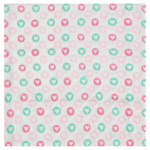 Muselina de fibra de bambú 100 x 100 cm con corazones estampados all over 