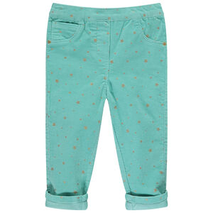 Pantalón de pana con estrellas doradas estampadas 