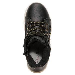 Deportivas altas de dos materiales con tachuelas de fantasía 