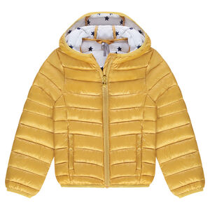 Anorak light*, impermeable y acolchado con capucha y bolsa de almacenamiento estampada 