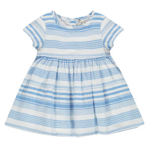 Robe rayée fantaisie en crêpe  