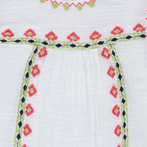 Túnica de algodón con bordados de flores 