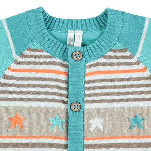 Chaqueta de punto con dibujo de jacquard con forro de punto 