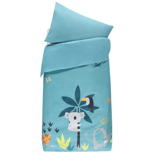 Conjunto con funda nordica y una funda de cojin estampado animales de la jungla 