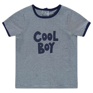 Camiseta de manga corta con mensaje estampado 