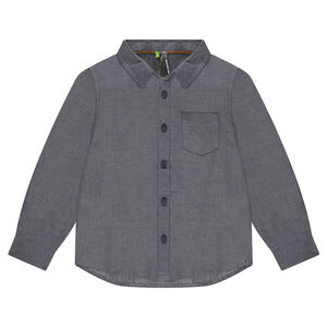 Camisa de algodón de fantasía con bolsillo 