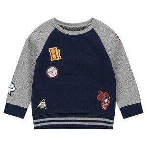 Sudadera de felpa bicolor con forro de borreguillo 