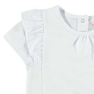 Camiseta de manga corta con volantes. 