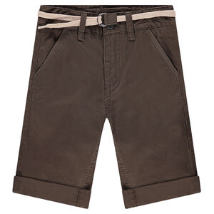 Bermudas de algodón con cinturón trenzado desmontable 