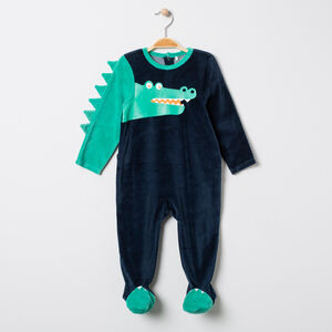 Dors-bien en velours motif crocodile 