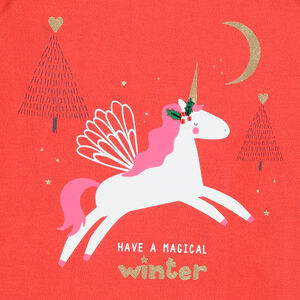 Suéter de cuello camisero  de algodón bio estampado espiritu de Navidad 
