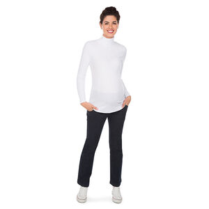 Camiseta de premamá de cuello alto de canalé 