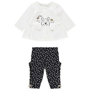 Ensemble avec tunique print Winnie Disney et pantalon à pois 