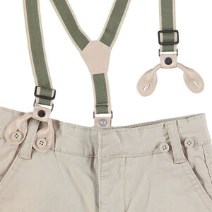 Pantalón de satén liso con tirantes desmontables 