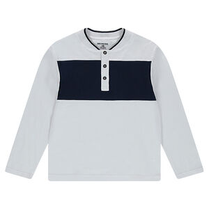 Júnior - Polo de manga larga de punto con cuello de estilo teddy 