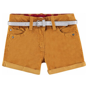 Pantalón corto de terciopelo raso y cintura brillante plateada  Main Pantalón corto de terciopelo raso y cintura brillante plateada