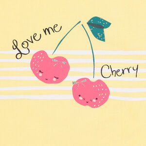 Camiseta de manga corta de punto y estampado de fantasía 