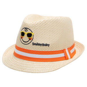 Borsalino con efecto de paja con ©Smiley bordado en la parte delantera 