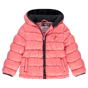 Anorak acolchado con capucha con forro de micropolar 