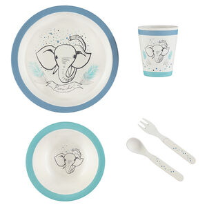 Conjunto para comer de bamboo 5 piezas - Elefante 