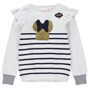 Jersey de punto de estilo marinera con Minnie de lentejuelas mágicas ©Disney  
