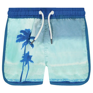 Bañador con fondo degradado con palmeras 