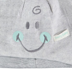 Gorro de punto con forro de tela con detalles bordados Smiley Baby  