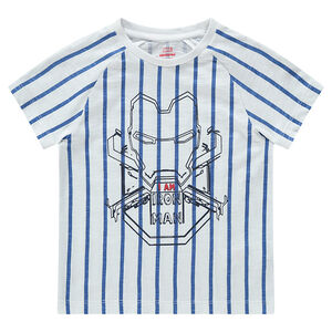 Camiseta de manga corta a rayas con estampado ©Marvel Iron Man 