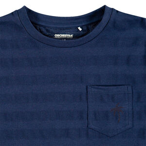 Júnior - Camiseta de manga corta con bolsillo y rayas 