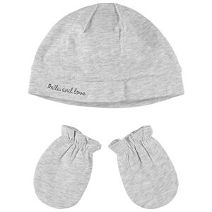 Set de gorro y manoplas de algodón ecológico con bordados  Main Set de gorro y manoplas de algodón ecológico con bordados