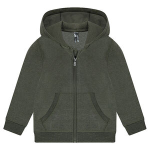 Chaqueta de felpa con cremallera y capucha  