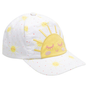 Visera de algodón con estampado all over y sol bordado 