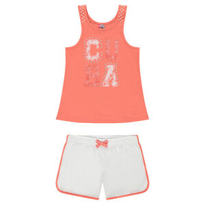 Júnior - Pijama de camiseta sin mangas y shorts de punto liso  Main Júnior - Pijama de camiseta sin mangas y shorts de punto liso
