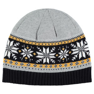 Gorro de punto con forro de borreguillo y dibujo de jacquard de fantasía 