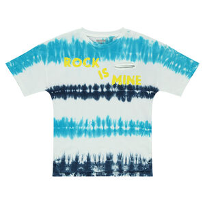 Júnior - Camiseta de manga corta de punto con efecto shibori e inscripción 