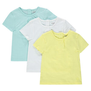 Juego de 3 camisetas de manga corta lisas en punto slub 