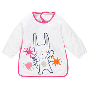 Babero manga larga de rizo con forro de pvc estampado fantasía 