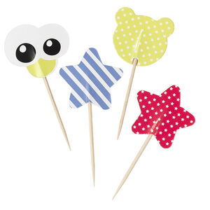 Juego de 10 palillos para postres de cumpleaños de madera Dragón 