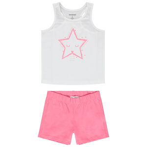 Pyjama court print étoile et short rose  Main Pyjama court print étoile et short rose