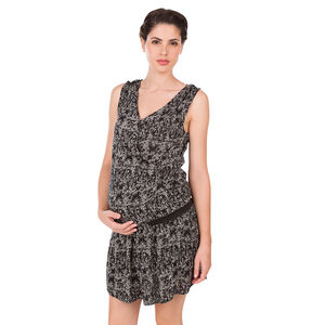 Robe de grossesse manches courtes imprimée 