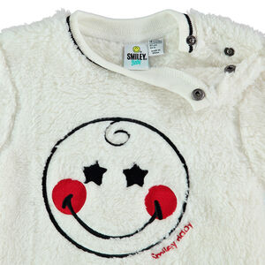 Sudadera de borreguito con ©Smiley bordado en la parte delantera 