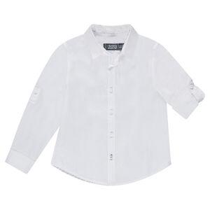 Júnior - Camisa de manga larga lisa de algodón 