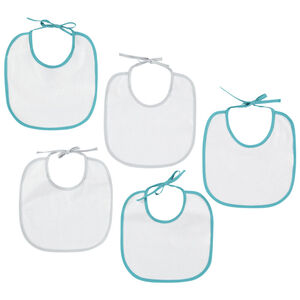 Lote de 5 baberos de rizo con acabado contrastado 