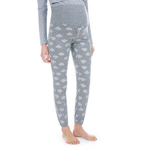 Pantalón homewear de premamá con nubes estampadas all over 