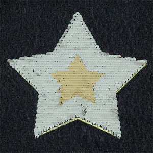 Jersey de punto con estrella de lentejuelas mágicas y pelo falso 